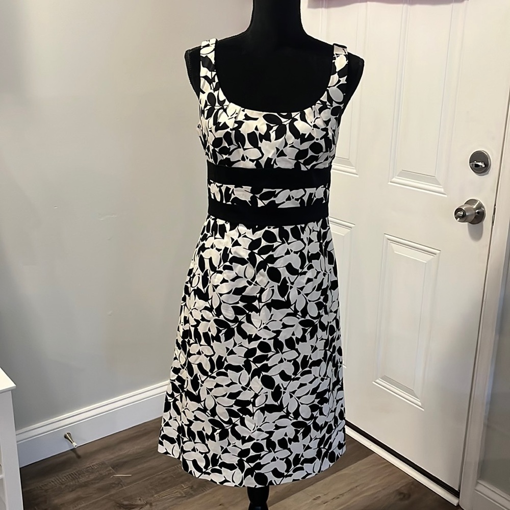WHBM Black & White Floral Dress